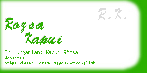 rozsa kapui business card