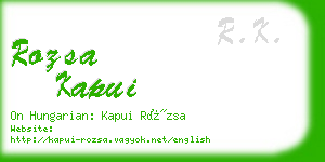 rozsa kapui business card